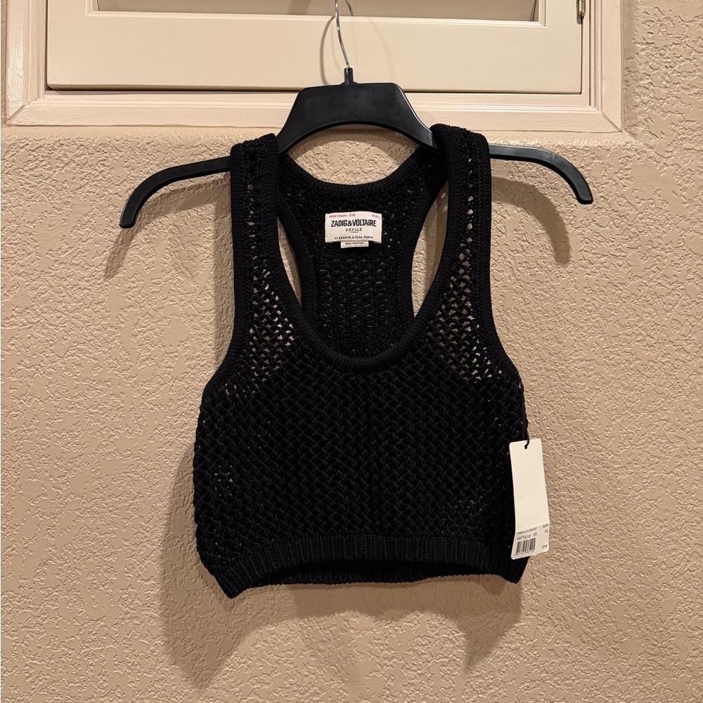 NWT ZADIG & VOLTAIRE Nabya Tank Top In Noir - Picture 3 of 9